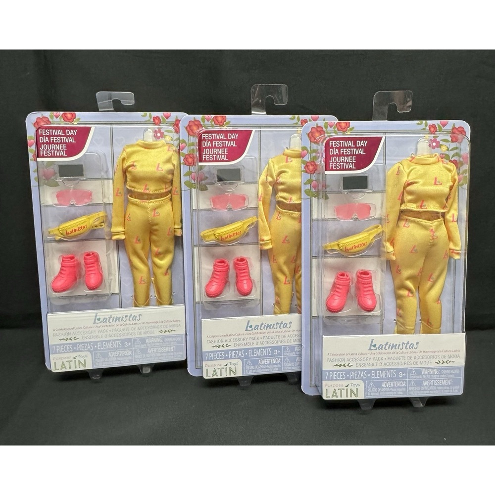 3 New Festival Day  Latinistas 7 Pieces  Fashion Accessory Doll Clothes